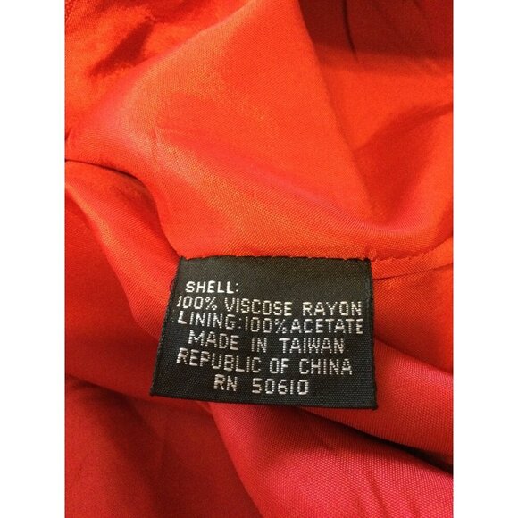 VTG Kasper A.S.L Petite Red Double-Breasted Womens Blazer Jacket Size 2 Checkere - Picture 5 of 12